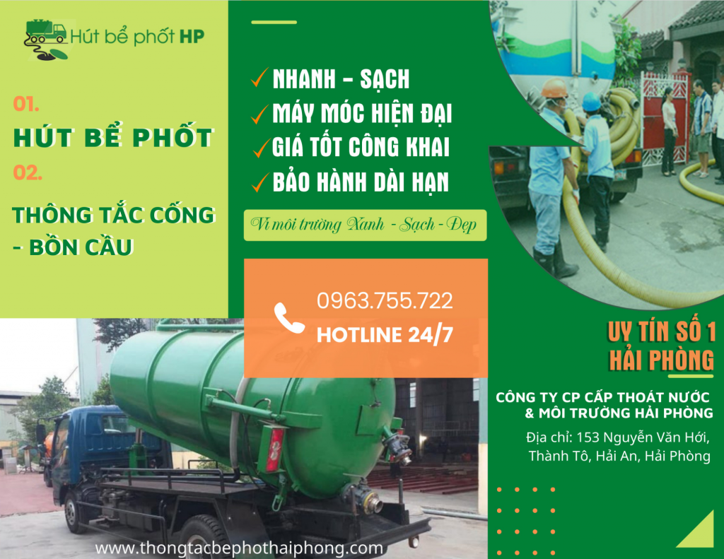 Dịch vụ thông tắc cống Hải Phòng chuyên nghiệp, giá rẻ,cam kết sạch 99%