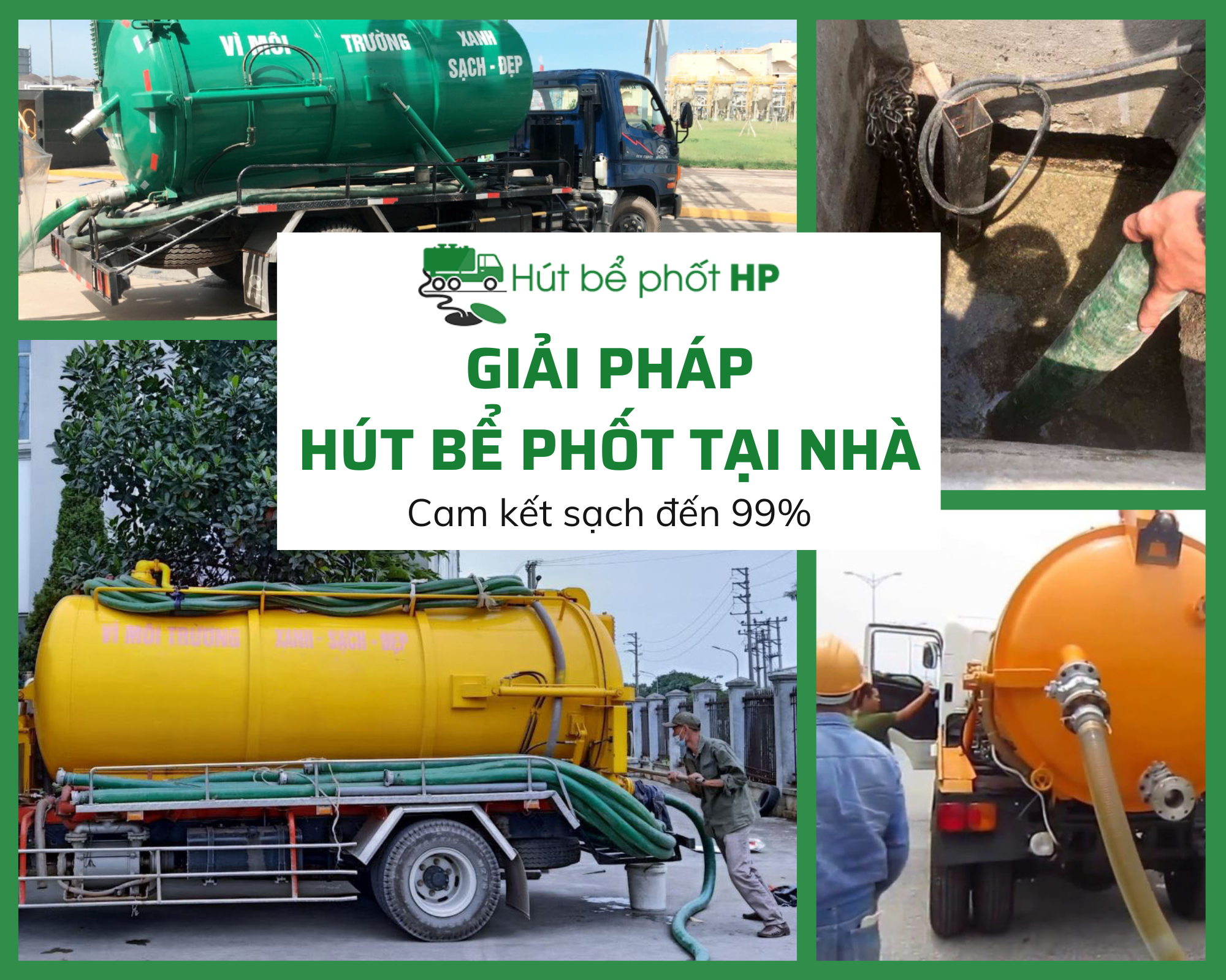 Giải pháp hút bể phốt tại nhà, cam kết sạch đến 99%