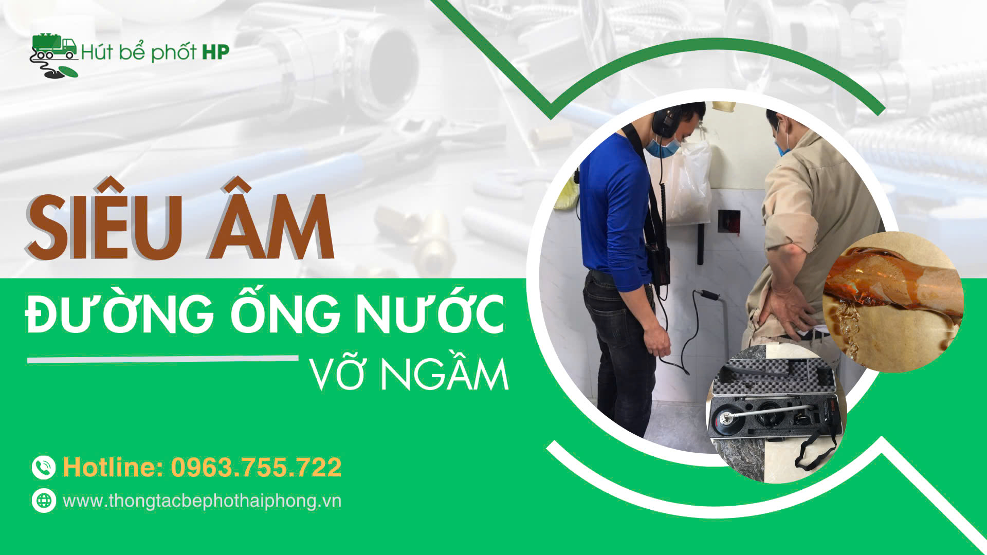 Siêu âm đường ống nước âm nhanh chóng chính xác Quảng Ninh