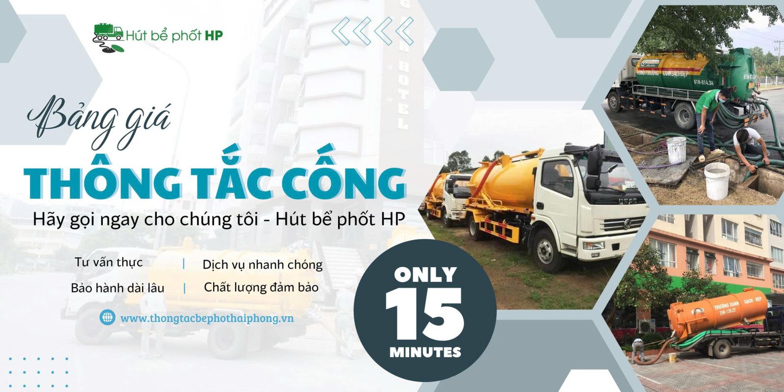Bảng giá hút bể phốt tại Hải Phòng trọn gói - [Cập nhật 2025]