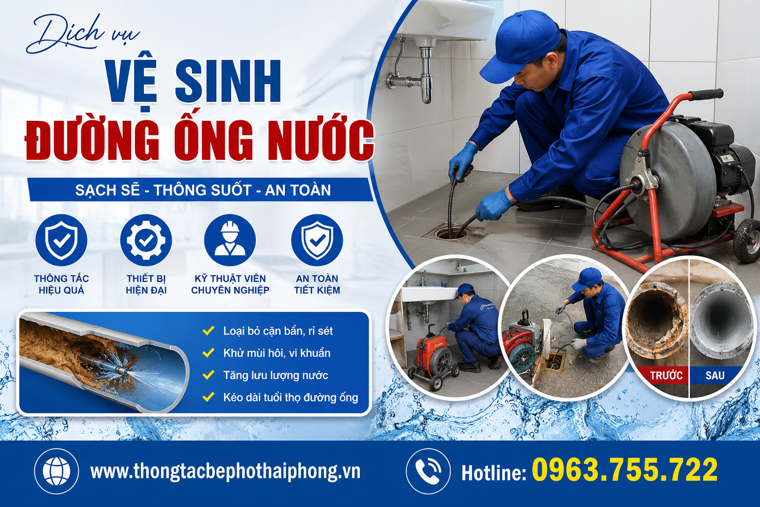 Dịch Vụ Vệ Sinh Đường Óng Nước Tại Hải Phòng - Sạch Sâu, An Toàn, Giá Rẻ