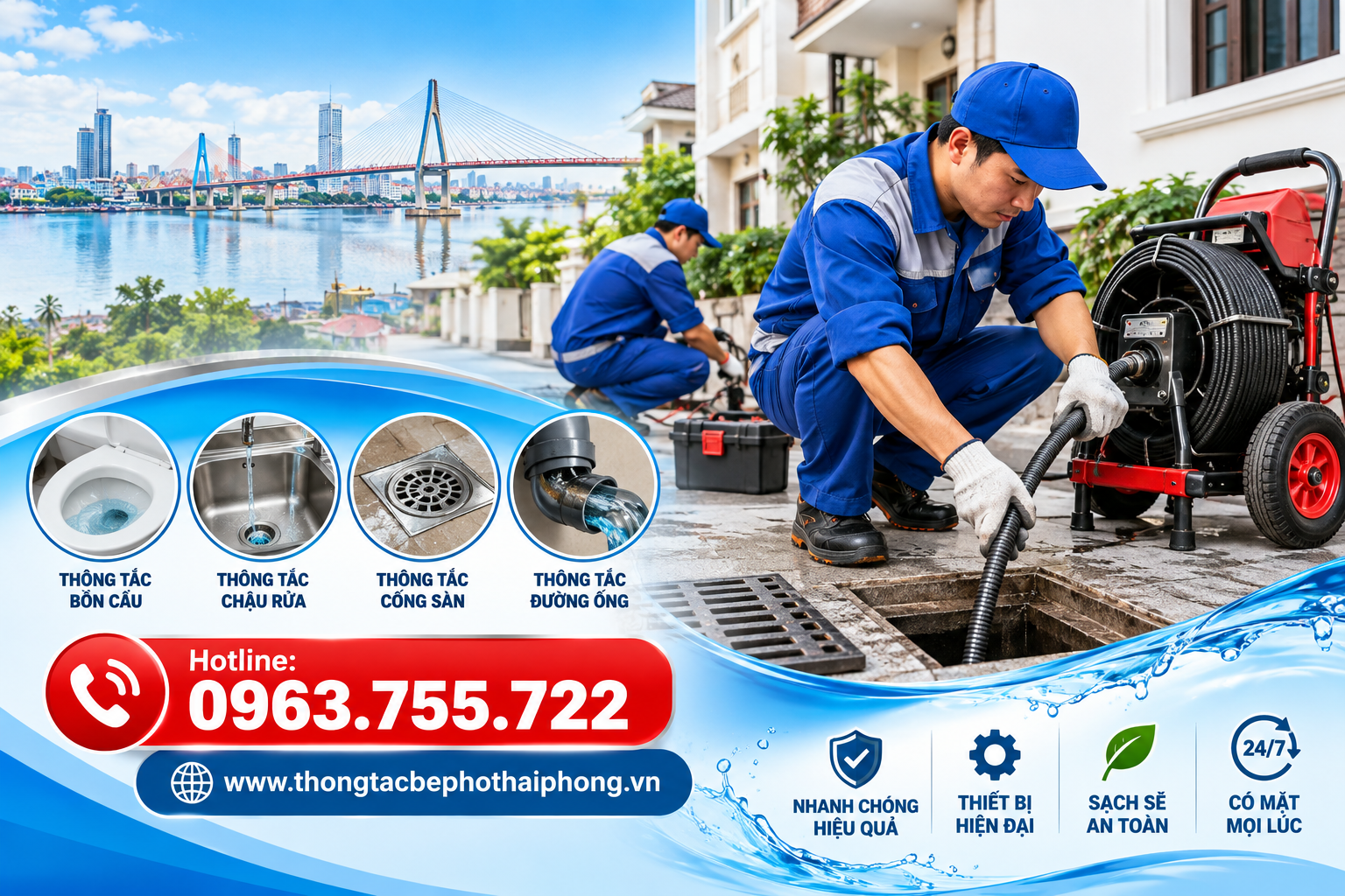 Thông Tắc Cống Tại Hải Phòng Chuyên Nghiệp, Nhanh Chóng | 0963.755.722